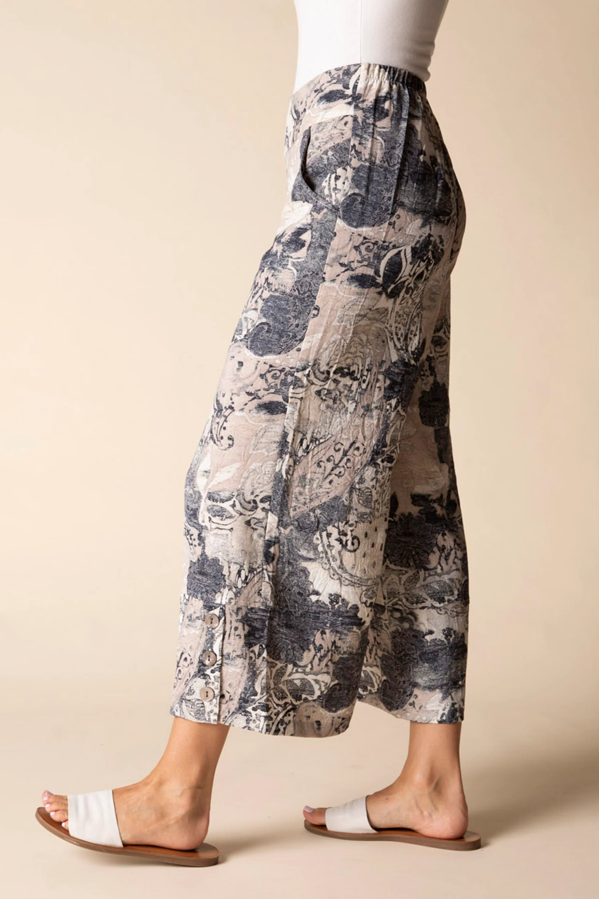 Destination Unknown Button Hem Crop Pant - Image 4