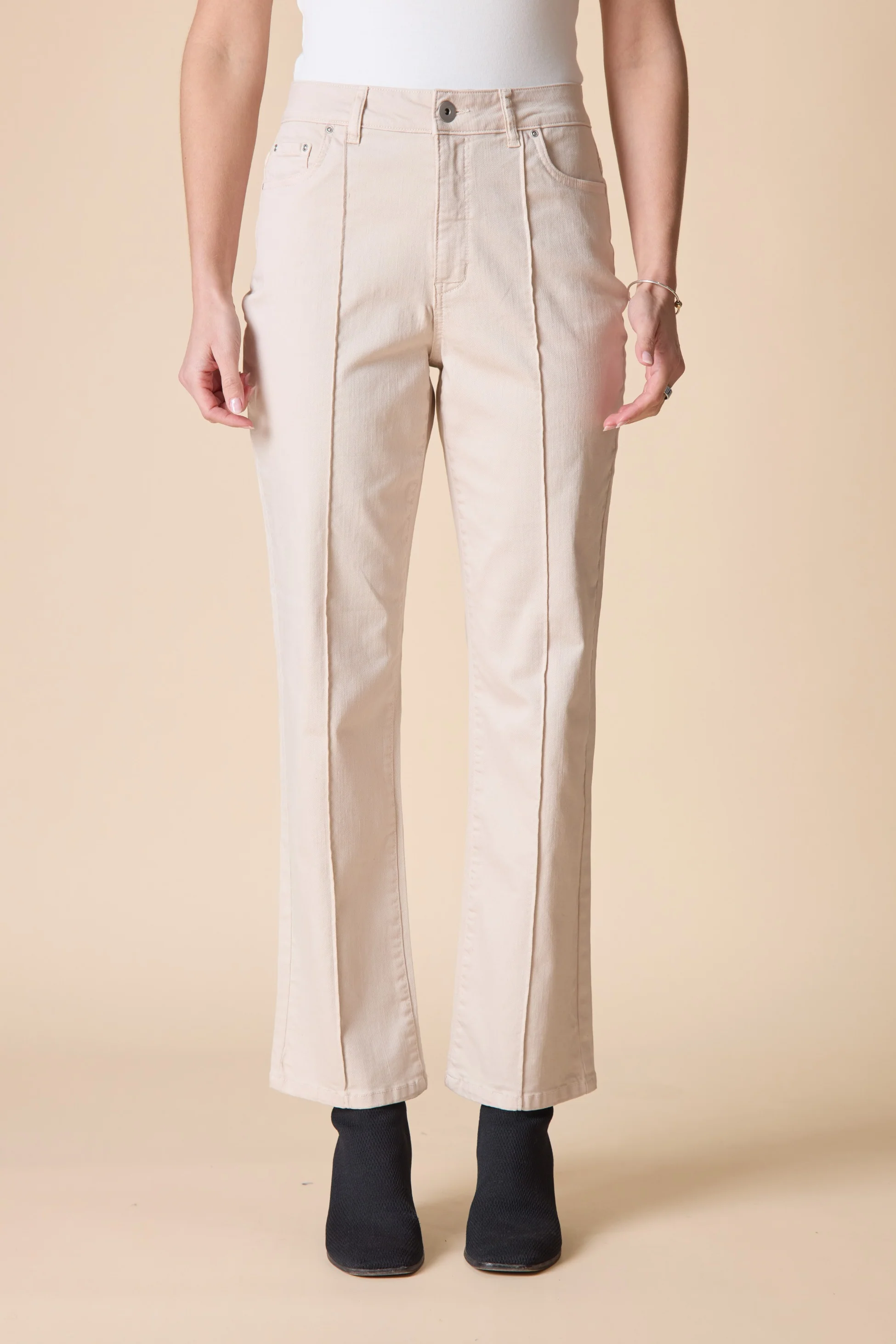 Seamed Ankle Flare Stretch Denim Jean - Image 8