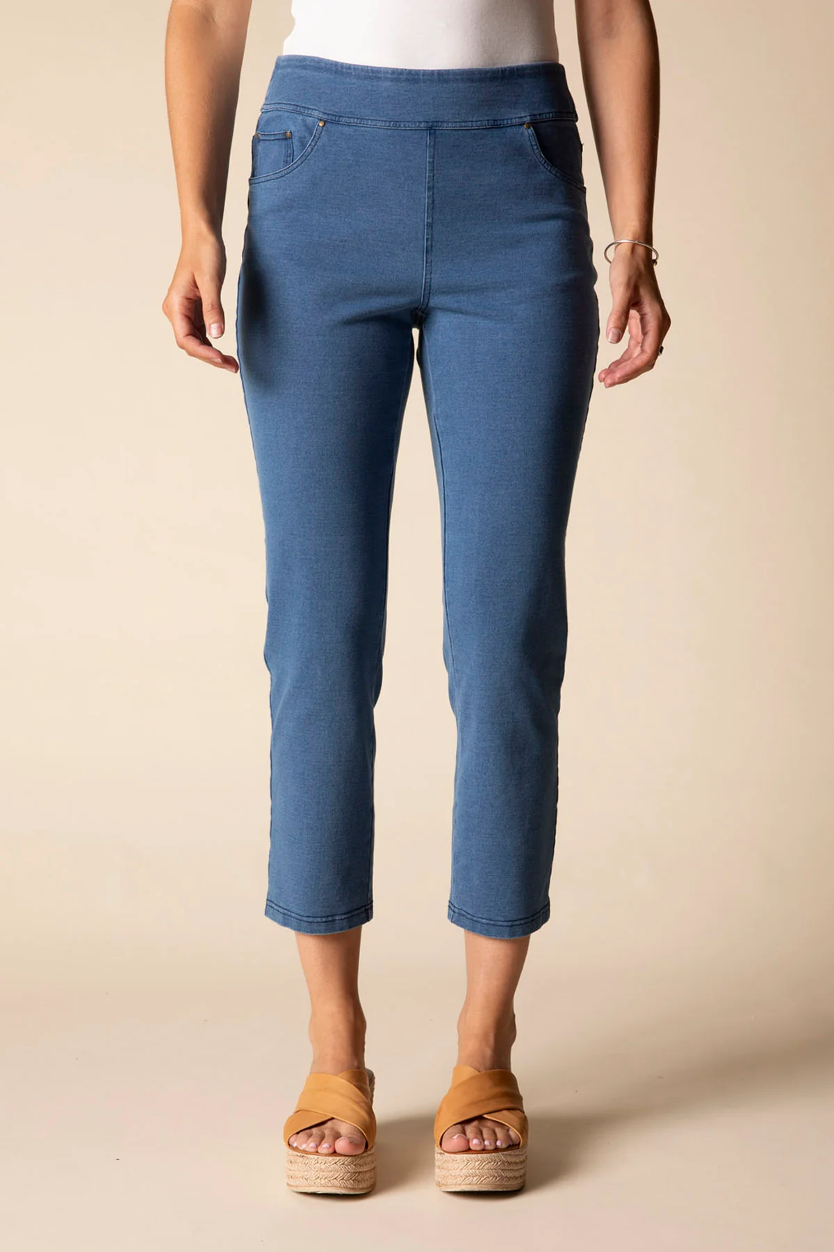 Stonewashed Capri Knit Jean - Image 2