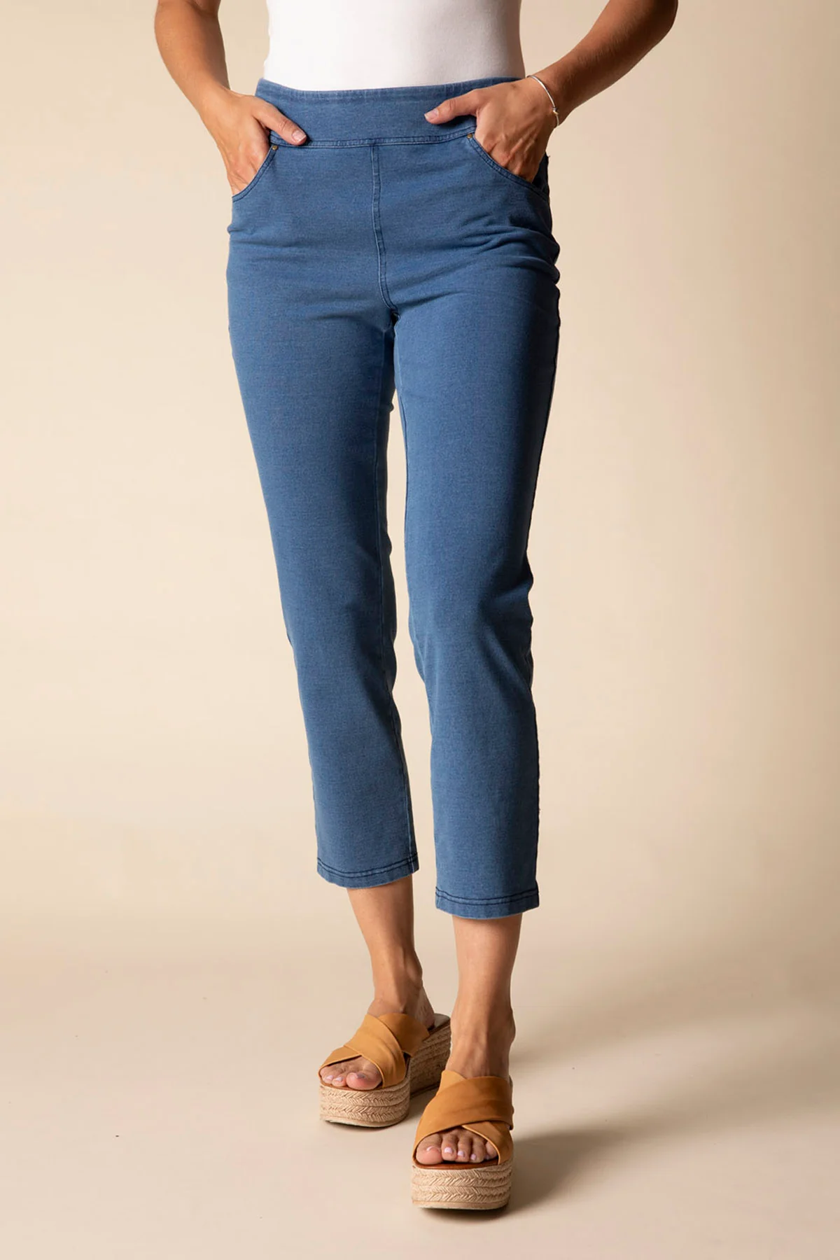 Stonewashed Capri Knit Jean - Image 3