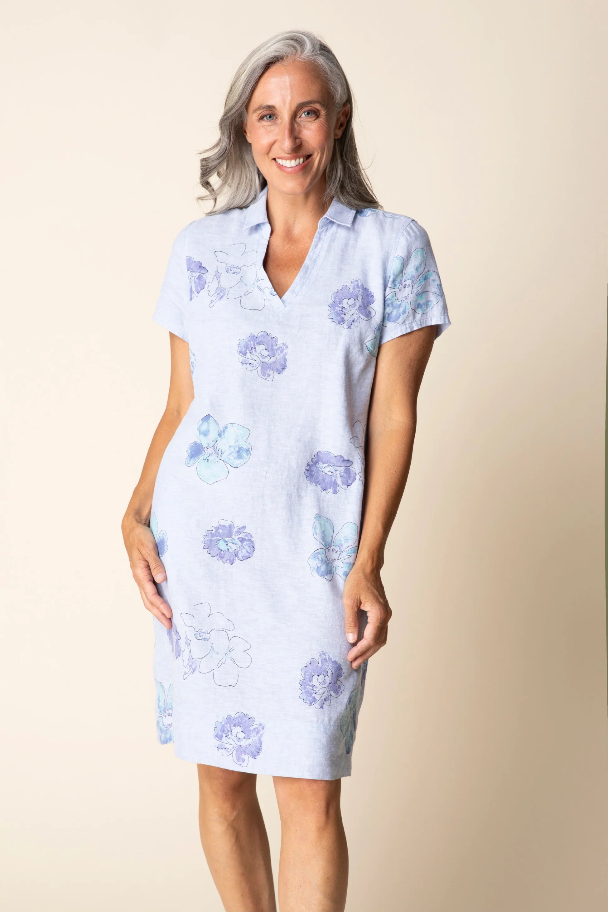 Watercolor Floral Dress - Image 3