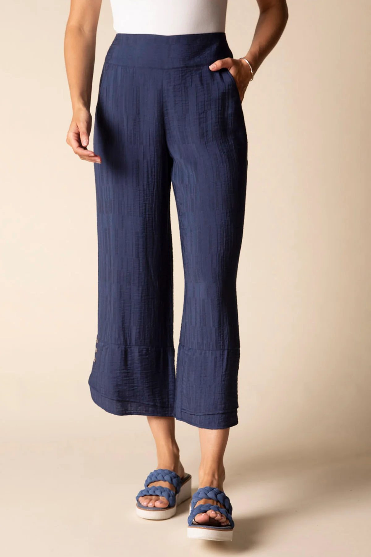 Whisper Jacquard Rayon Crop Pant - Image 3